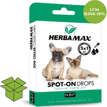 Antiparazitikum pro psa Herba Max Spot-on Dog & Cat repelentní kapky 5 x1 ml (12 ks) SLEVA 10 %