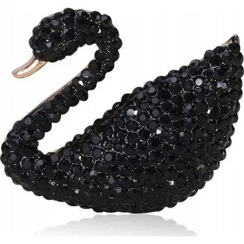 Brož Brož Pinets B798 s černou labutí a kubickou zirkonií 3,7 cm