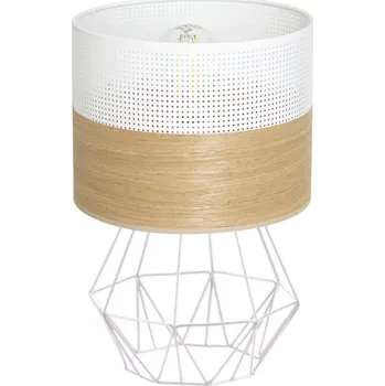 Lampička NOČNÍ LAMPA STOLNÍ S AŽUROVÝM STÍNIDLEM, DÍRKY, DIAMANTOVÝ VZOR, ČESKÁ VÝROBA, DO KANCELÁŘE, LED, E27