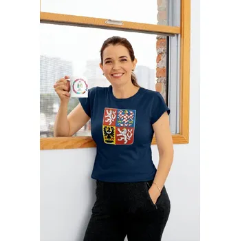 Dámské tričko FansArena Dámské tričko Roman Červenka #10 Czech National Emblem 2025 Navy Velikost: L
