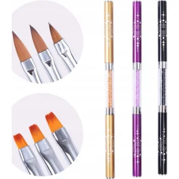 Kosmetický štětec Štětec na nanášení akrylového gelu oboustranný [BARVA FIALOVÁ]