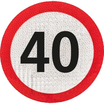 Označení max. rychlosti 40 km/h, reflexní fólie II. třídy Ø 20 cm