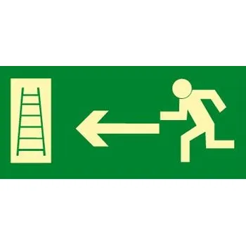 Únikový žebřík vlevo, plast 30,0 x 15,0 cm