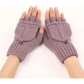 Rukavice Dámské rukavice bez prstů s klopou Virginie Fialové Lifestyle 97k-cube