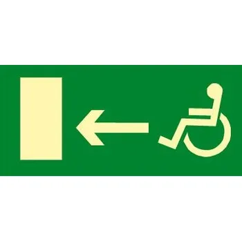 Bezbariérová úniková cesta vlevo, fólie 30,0 x 15,0 cm