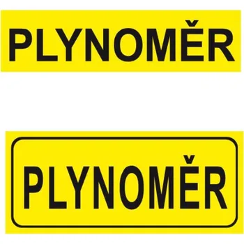 Značení Plynoměr, Fólie, aršík 90 ks, 5 x 1,6 cm