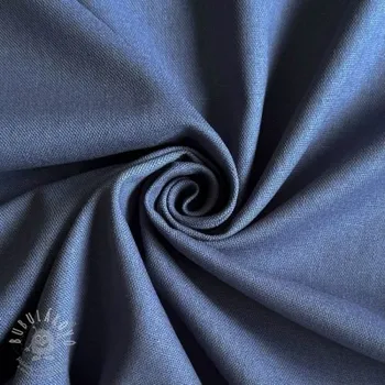Bavlněná látka se lnem PREMIUM steel blue