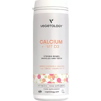 Přírodní produkt Vegetology Vápník + Vitamín D3, 60 žvýkacích tablet