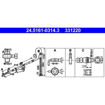 Brzdová hadice Brzdová hadice ATE 24.5161-0314.3