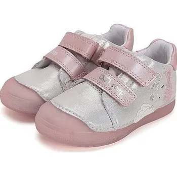 Dětská treková obuv DDSTEP dívčí tenisky S049-51250M stříbrné 30