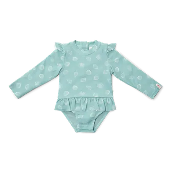 Kojenecké plavky LITTLE DUTCH plavky dlouhý rukáv OCEAN TREASURES SURF BLUE Velikost: 86/92 UPF 50+