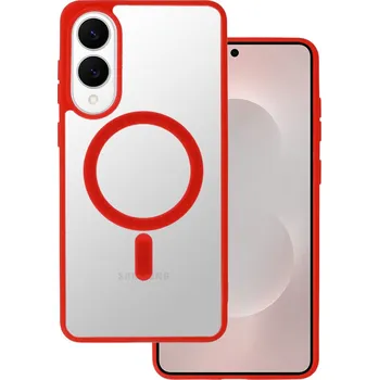 Pouzdro na mobilní telefon Zadní kryt Acrylic Color Magsafe pro Samsung Galaxy S25 Edge red