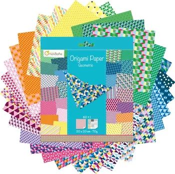 Barevné papíry AVENUE MANDARINE Origami Geometric, 20x20cm, 70g, 60 listů