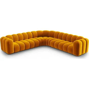 Pohovka Žlutá sametová modulární rohová pohovka Lupine – Micadoni ID_1771622