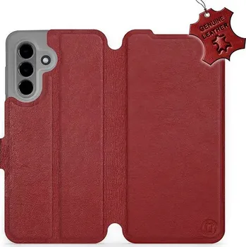 Pouzdro na mobilní telefon Mobiwear Kožené flip knížkové pro Samsung Galaxy A36 - Tmavě červené