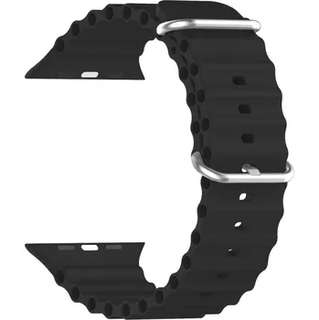 Řemínek na hodinky KSIX silikonový řemínek, vroubkovaný pro 42/44/45mm, černá B0930MR01