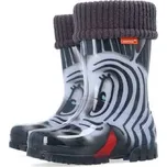 DEMAR dětské zateplené holínky STORMER LUX PRINT 106074 zebra 20/21
