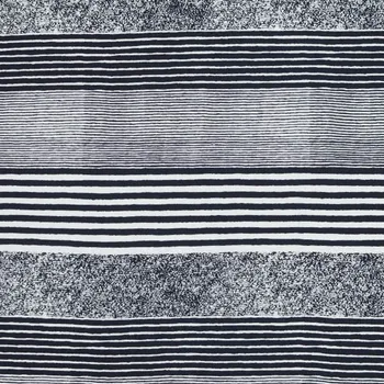 Úplet N3694, tmavě modé a bílé nepravidelné pruhy, š.150