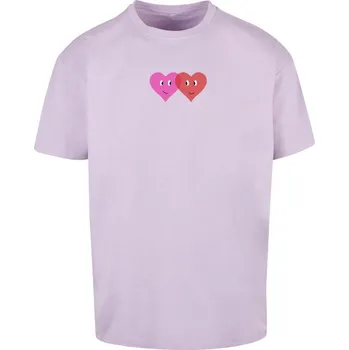 Hugs & Love - Two Hearts Heavy Oversize Tee - lilac L