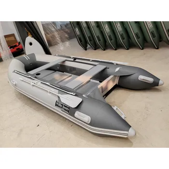 Člun Nafukovací člun Willis boats RY-BD370 v šedo-šedé barvě se skládací dřevěnou podlahou