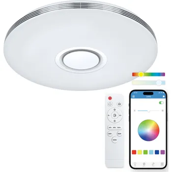 KSIX Aura stropní svítidlo, RGBIC+CCT, reproduktor, 49cm, 66W