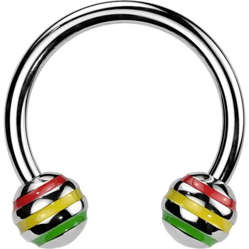 Piercing Šperky4U Piercing - podkova - barevné proužky - PV01011