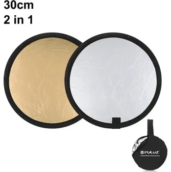 Odrazná deska PULUZ 30cm 2 v 1 stříbrná / zlatá skládací fotostudiová odrazná deska