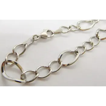 Náramek Klenoty Budín Dámský mohutný zlatý náramek z bílého zlata 585/2,34gr 18,50cm HK7109 (Klenoty Budín Dámský mohutný zlatý náramek z bílého zlata 585/2,34gr 18,50cm HK7109)