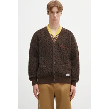 Dámský svetr Vlněný kardigan Wacko Maria leopard mohair, M, hnědá, 89X
