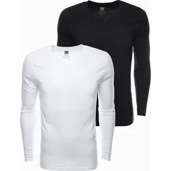 Pánské tričko Ombre Men's V-NECK longsleeve set - mix 2 Ombre bílá 1875837