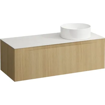 Nábytek LAUFEN ARUN - zásuvkový element 1200, s jednou zásuvkou, s výřezem vpravo, s vrchní deskou Ardesia Bianca, H4141231512501