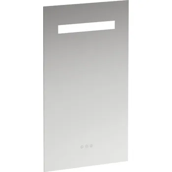 LAUFEN LEELO - zrcadlo, 450 mm v hliníkovém rámu, s vodorovným LED osvětlením a prostorovým osvětlením, 3 dotykové senzory (Zap-Vyp/Stmívání/změna barvy světla 2700 - 6000 K), H4476139501441
