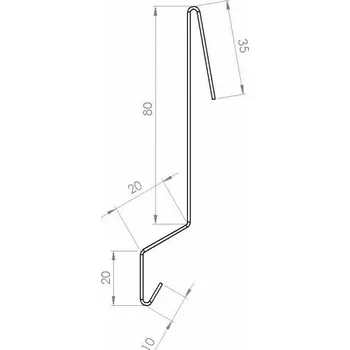 Závětrná lišta zahakovací r.š. 167mm Barva: RAL 9005 - Černá, Materiál: Lakovaný pozinkovaný plech OBOUSTRANNÝ