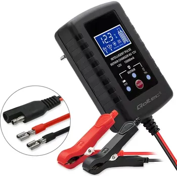 Nabíječka autobaterie *Qoltec 52426 Automatická nabíječka baterií Qoltec AGM GEL STD 6V/12V 2A | Nabíječka s funkcí opravy a LED displejem (Kompaktní 30W nabíječka pro 6V a 12V AGM GEL STD olověné akumulátory. Zařízení automaticky řídí proces nabíjení a chrání baterii před)