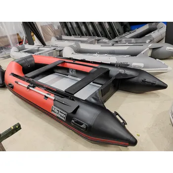 Člun Nafukovací člun Willis boats RY-BD370 v červeno-černé barvě se skládací hliníkovou podlahou