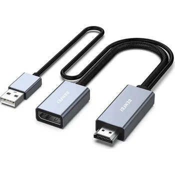 Video kabel BENFEI HDMI na DisplayPort adaptér (šedý)