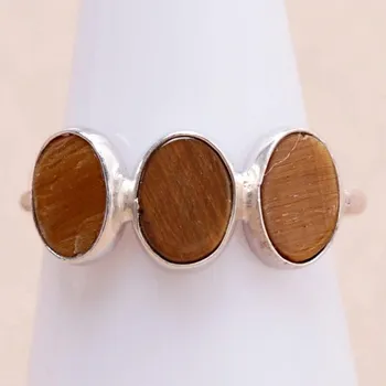 Prsten Tygří oko prsten stříbro Ag 925 KO156 56 mm (US 7,5), 1,8 g