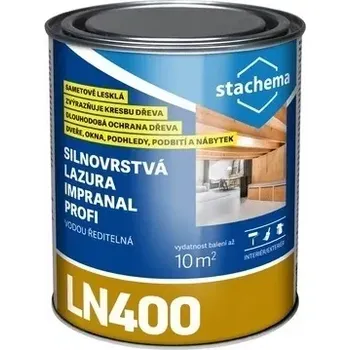 Lak na dřevo LN 400 IMPRANAL PROFI - Lazurovací lak silnovrstvý ořech 0,75l