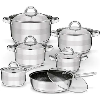 Sada nádobí Tadar Sada hrnců ROGER 12-ti dílná NEREZ nepřilnavý povrch INDUKCE