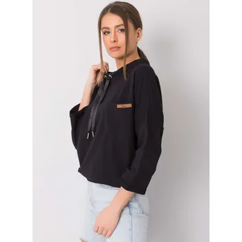 Dámská mikina Černá oversize bavlněná mikina RV-