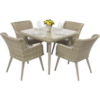 Jídelní set DEOKORK Zahradní ratanová sestava VICTORIA MINI 1+4 (béžová)