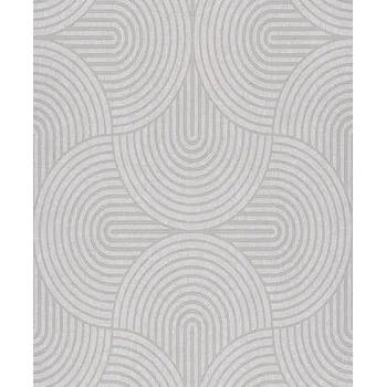 Tapeta Masureel Vliesová tapeta na zeď, šedo-stříbrná, grafická, Art Deco, EAR604 Earth, The Texture Book Masureel, velikost 10,05 x 0,53 m