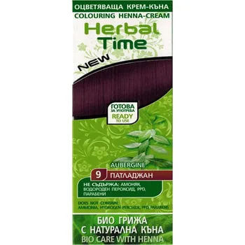 Barva na vlasy Henna Herbal Time přírodní barva na vlasy 9 Lilek 75 ml