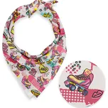 Dětský bavlněný šátek Sandra SA-604 Růžový retro styl 70 x 70 cm