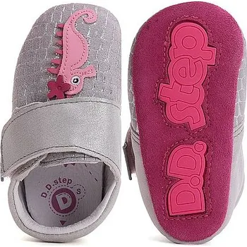 Capáčky D.D.STEP dívčí botičky pro miminka K1596-51184 stříbrné L