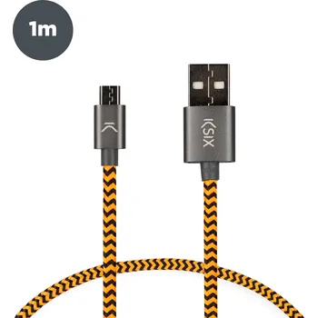 Datový kabel Ksix nabíjecí a datový kabel USB na Micro USB, textilní