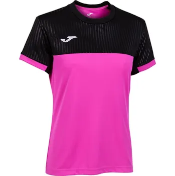 Dámské tričko Joma Montreal Short Sleeve T-shirt Pink/Black Oblečení dámské: XS