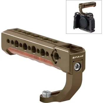 Příslušenství pro videokameru Dřevěná horní rukojeť kamery PULUZ s držákem na studenou botu pro stabilizátor, klece bezzrcadlovky (bronz)