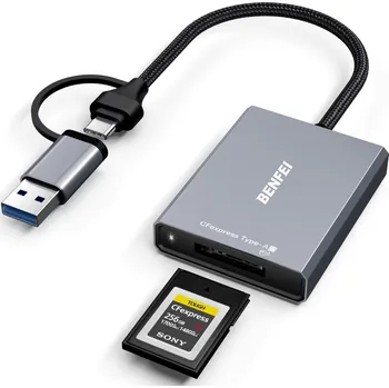 Čtečka paměťových karet BENFEI CFexpress Type A čtečka paměťových karet s USB 3.2 (Gen 2) 10 Gbps, USB-C a USB-A 2