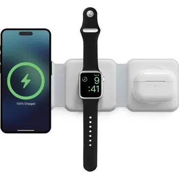 Ksix bezdrátová skládací nabíječka 3 v 1, 15W, s MagSafe , Fast Charge, Qi, Apple Watch BXCQI153N1B